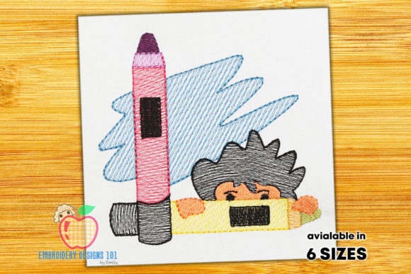 Download Boy with Crayon Colors Quick Stitch - Premium Resources