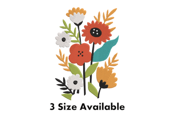 Download Colorful Wildflower Embroidery Design - Wildflower embroidery Collection