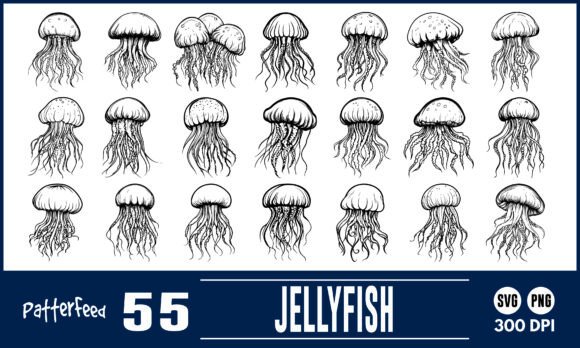 Download Jellyfish Svg Png Silhouette File Bundle - Jellyfish svg Collection