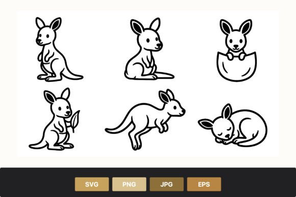 Download Kangaroo Line Art Animal Drawing - Line art animal Collection
